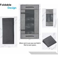 Sac De Rangement Sous Lit Lot De 2, Closet Organizer Sac Souple, Pliable, Pour Ranger Les Vêtements, Couettes, 100 X 50 X 15 Cm, Gris Lin, -Promos Matériel Boutique 59335634 5