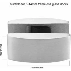 ZOLGINAH Guide Porte Coulissante En Verre, Guide Inférieur De Porte De Douche En Acier Inoxydable 304, Guide Pour Porte Coulissante En Verre Sans Cadre, Pince De Mur De Douche En Verre -Promos Matériel Boutique 59346327 3