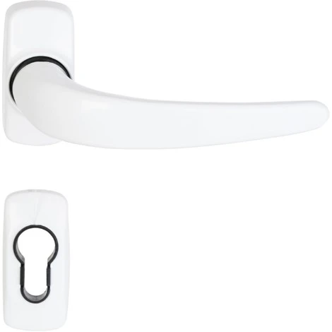 Paire De Poignées De Porte Sur Rosaces KLOSE Besser " STELLUS " + 2 Rosaces Trous Cylindres - Blanches 1 Paire De Poignées De Porte Sur Rosaces KLOSE Besser " STELLUS " + 2 Rosaces Trous Cylindres - Blanches