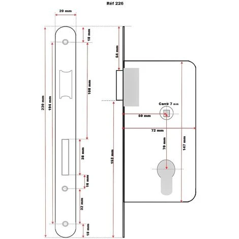 Serrure "KLOSE Besser" Monopoint- Encastrée - Noire - Axe 50 Mm - Epaisseur 14 Mm - Carré De 7 Mm.Trou Cylindre. 1 Serrure "KLOSE Besser" Monopoint- Encastrée - Noire - Axe 50 Mm - Epaisseur 14 Mm - Carré De 7 Mm.Trou Cylindre.