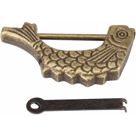 Déstockage Serrure En Forme De Poisson En Métal Serrure En Forme De Poisson En Bronze Antique Ancien Cadenas Chinois Avec Clé Pour Boîte à Bijoux Tiroir 59 × 31mm 1 Déstockage Serrure En Forme De Poisson En Métal Serrure En Forme De Poisson En Bronze Antique Ancien Cadenas Chinois Avec Clé Pour Boîte à Bijoux Tiroir 59 × 31mm