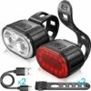 Déstockage Ensemble D'éclairage De Vélo, Feu Arrière Et Phare à LED De Sport De Vélo, Feu Avant à 4 Modes D'éclairage Et Feu Arrière à 6 Modes D'éclairage Larfait Pour Le Vélo De Montagne Ou De Route