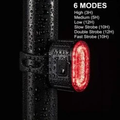 Déstockage Ensemble D'éclairage De Vélo, Feu Arrière Et Phare à LED De Sport De Vélo, Feu Avant à 4 Modes D'éclairage Et Feu Arrière à 6 Modes D'éclairage Larfait Pour Le Vélo De Montagne Ou De Route -Promos Matériel Boutique 59800331 4