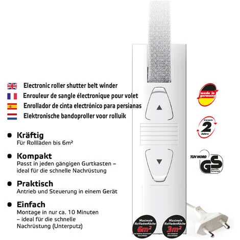 Enrouleur De Sangle électrique Superrollo GW190 Pour Sangle De 23 Mm, Motorisation Pour Volets Roulants Jusqu'à 45 Kg, Montage Encastré Dans évidement D'encastrement, Blanc. 3 Enrouleur De Sangle électrique Superrollo GW190 Pour Sangle De 23 Mm, Motorisation Pour Volets Roulants Jusqu'à 45 Kg, Montage Encastré Dans évidement D'encastrement, Blanc. – Image 3