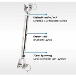 Ridoir M6 2 Pièces, Tendeur De Câble En Acier Inoxydable Tendeur ﬁl Avec Embouts Soudés Et Fermés LO-Ron -Promos Matériel Boutique 60154970 5