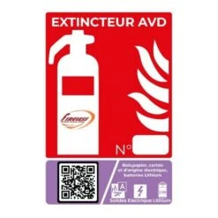 Panneaux Extincteur Classe AVD Avec QRcode De Formation