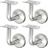 Support Main Courante Inox 304 Pour Rampe Escalier Support Mural Rampe Bois Argent 4 Pièces