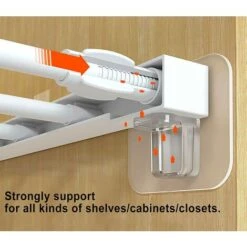 Support D'étagère Sans Poinçon - Clips D'étagères Auto-adhésifs Pour Armoires De Cuisine - Étagères à Livres - Supports De Partition Robustes - Goupille Pour Supports De Placard - Clapboard Layer-Load -Promos Matériel Boutique 60576685 3