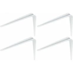 4x équerre Console Rigide Acier Blanc 140x110mm Capacité De Charge 20kg Par Pièce Meuble étagère Support Renfort Bois