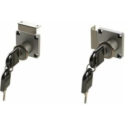 Serrure à Pêne Dormant Acier Chromé En Applique Avec Clé Pliante, Rosace, Gâche Cylindre à Paillettes Axe D = 24mm Meuble Porte -Promos Matériel Boutique 61062951 4