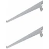 2x équerre Console Rigide Aluminium Gris 350mm épaisseur 2,5mm Capacité Charge 55kg à Suspendre Colonne Rail étagère Meuble Support Renfort Bois