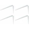 4x équerre Console Rigide 195x130mm Capacité De Charge 18kg/équerre Universel Acier Blanc Meuble étagère Armoire