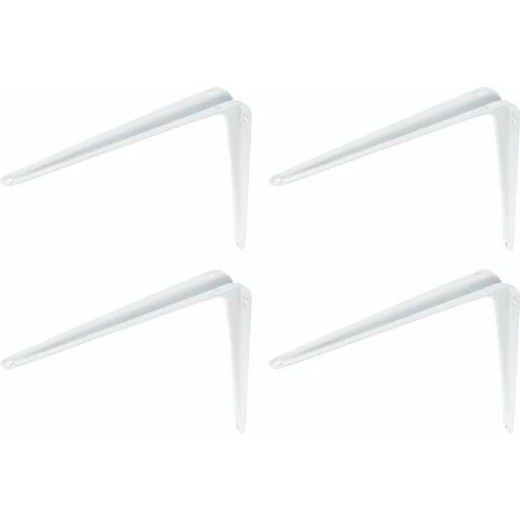 4x équerre Console Rigide 195x130mm Capacité De Charge 18kg/équerre Universel Acier Blanc Meuble étagère Armoire 1 4x équerre Console Rigide 195x130mm Capacité De Charge 18kg/équerre Universel Acier Blanc Meuble étagère Armoire