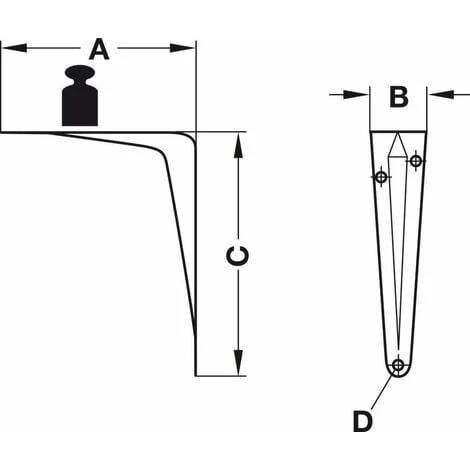 4x équerre Console Rigide 195x130mm Capacité De Charge 18kg/équerre Universel Acier Blanc Meuble étagère Armoire 2 4x équerre Console Rigide 195x130mm Capacité De Charge 18kg/équerre Universel Acier Blanc Meuble étagère Armoire – Image 2