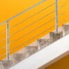 VINGO Rampe D'escalier Acier Inoxydable Main Courante Balustrade Garde-corps Argenté 100 Cm 4 Crossbars