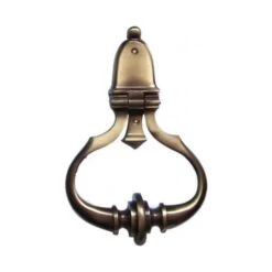 Heurtoir CLOCHE Petit Modèle, En Laiton Patiné, Ancien