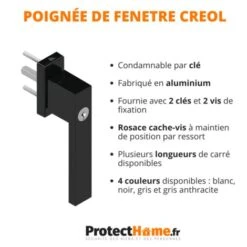 Poignée De Fenêtre à Clé Standard Gris Anthracite 40 Mm 8 Poignée De Fenêtre à Clé Standard Gris Anthracite 40 Mm -Promos Matériel Boutique 62566245 4