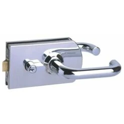 Serrure De Milieu Pour Porte En Verre Pene Droit 1-2 Tour Inox - METALUX