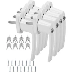 EINFEBEN 8X Poignée De Fenêtre Avec Serrure Verrouillable Alu Même Clé Blanche