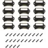 12 Pcs Poignée De Coquille Vintage, Fer Incurvé Bouton De Porte Avec Vis, Bronze Cadre Étiquette De Nom, Porte Étiquettes En Métal, Poignées De Tirage Pour Tiroir Armoire Cuisine Placard 7X3.5cm (Bron
