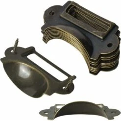 12 Pcs Poignée De Coquille Vintage, Fer Incurvé Bouton De Porte Avec Vis, Bronze Cadre Étiquette De Nom, Porte Étiquettes En Métal, Poignées De Tirage Pour Tiroir Armoire Cuisine Placard 7X3.5cm (Bron 7 12 Pcs Poignée De Coquille Vintage, Fer Incurvé Bouton De Porte Avec Vis, Bronze Cadre Étiquette De Nom, Porte Étiquettes En Métal, Poignées De Tirage Pour Tiroir Armoire Cuisine Placard 7X3.5cm (Bron -Promos Matériel Boutique 63653127 3
