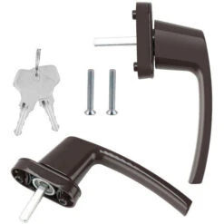 Randaco Poignée De Fenêtre Poignée De Fenêtre Alu Verrouillable Aluminium Serrure Set Design Marron 4X -Promos Matériel Boutique 63762254 5
