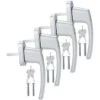 SWANEW Poignée De Fenêtre Poignée De Fenêtre Alu Verrouillable Aluminium Serrure Set Design Gris 4X
