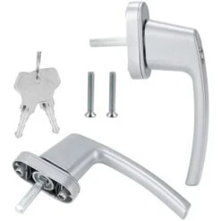 SWANEW Poignée De Fenêtre Poignée De Fenêtre Alu Verrouillable Aluminium Serrure Set Design Gris 4X -Promos Matériel Boutique 63763450 4