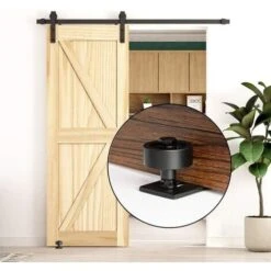 1pcs Guide De Porte Coulissante Robuste En Acier-au Carbone Noir-Rouleau Réglable-Système De Fixation Murale 7 1pcs Guide De Porte Coulissante Robuste En Acier-au Carbone Noir-Rouleau Réglable-Système De Fixation Murale -Promos Matériel Boutique 64125025 3