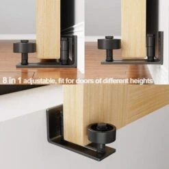 1pcs Guide De Porte Coulissante Robuste En Acier-au Carbone Noir-Rouleau Réglable-Système De Fixation Murale 8 1pcs Guide De Porte Coulissante Robuste En Acier-au Carbone Noir-Rouleau Réglable-Système De Fixation Murale -Promos Matériel Boutique 64125025 4