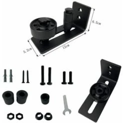 1pcs Guide De Porte Coulissante Robuste En Acier-au Carbone Noir-Rouleau Réglable-Système De Fixation Murale 9 1pcs Guide De Porte Coulissante Robuste En Acier-au Carbone Noir-Rouleau Réglable-Système De Fixation Murale -Promos Matériel Boutique 64125025 5