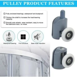 10pcs Porte De Douche Galet Ajustables Dual Rouleau Roulettes Cabine De Douche Pour Salle De Bain 25mm 5 Supérieures Et 5 Inférieure -Promos Matériel Boutique 64125029 3