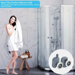 10pcs Porte De Douche Galet Ajustables Dual Rouleau Roulettes Cabine De Douche Pour Salle De Bain 25mm 5 Supérieures Et 5 Inférieure -Promos Matériel Boutique 64125029 4