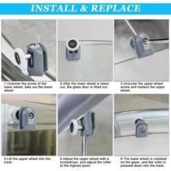 10pcs Porte De Douche Galet Ajustables Dual Rouleau Roulettes Cabine De Douche Pour Salle De Bain 25mm 5 Supérieures Et 5 Inférieure -Promos Matériel Boutique 64125029 5