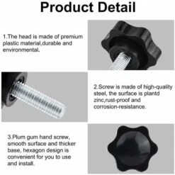 6-Pack M8x25mm Vis De Pouce, étoile En Plastique Moletées Bouton De Serrage à Vis Thumbscrew -Arcenciél -Promos Matériel Boutique 64126286 4