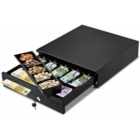 RELAX4LIFE Tiroir Caisse Automatique 5 Compartiments De Pièces 5 Compartiments De Billets Connecter à POS,Système D'Encaissement 1 RELAX4LIFE Tiroir Caisse Automatique 5 Compartiments De Pièces 5 Compartiments De Billets Connecter à POS,Système D'Encaissement