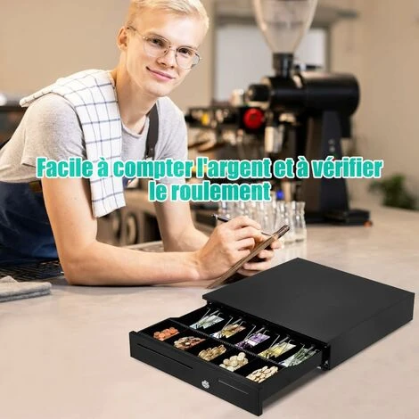 RELAX4LIFE Tiroir Caisse Automatique 5 Compartiments De Pièces 5 Compartiments De Billets Connecter à POS,Système D'Encaissement 5 RELAX4LIFE Tiroir Caisse Automatique 5 Compartiments De Pièces 5 Compartiments De Billets Connecter à POS,Système D'Encaissement – Image 5