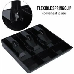 Plateau De Caisse Enregistreuse, Tiroir-Caisse En Plastique Registre De Remplacement Du Plateau D'insertion 3 Factures, Boîte De Rangement Pour Pièces De Monnaie De 3 Pièces, Légère Et Durable(Noir) -Promos Matériel Boutique 64215820 3