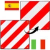 Randaco Panneau De Signalisation Espagne&Italie 50x50cm Porte-bagages Voiture Panneaux De Signalisation 2 En1