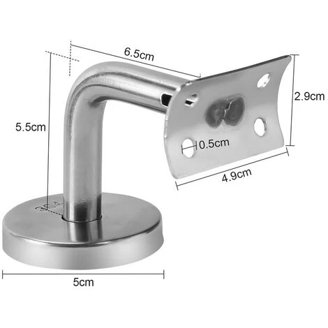 Randaco Support Main Courante 10 Pièces Inox 304 Pour Rampe Escalier Support Mural Rampe Bois Argent 2 Randaco Support Main Courante 10 Pièces Inox 304 Pour Rampe Escalier Support Mural Rampe Bois Argent – Image 2