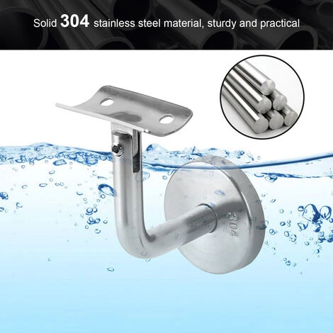 Randaco Support Main Courante 10 Pièces Inox 304 Pour Rampe Escalier Support Mural Rampe Bois Argent 4 Randaco Support Main Courante 10 Pièces Inox 304 Pour Rampe Escalier Support Mural Rampe Bois Argent – Image 4