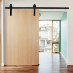 SWANEW Système De Porte Coulissante Ensemble D'accessoires Pour Rail Au Sol Rail De Porte à Rouleau En Bois Verre 150kg Streifen 152CM -Promos Matériel Boutique 64454428 5