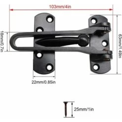 Serrure De Limiteur Pour Porte, Loquet De Barre De Porte Plus épais, Sécurité Verrou Porte Peut être Utilisé Pour Les Portes Et Fenêtres De Bureau à Domicile, équipement Antivol D'hôtel -Promos Matériel Boutique 64459672 3