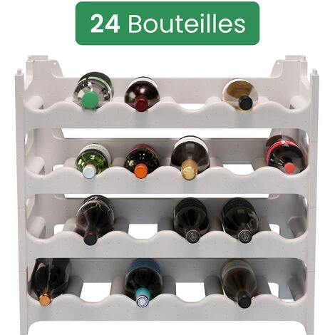 Étagère à Bouteilles Modulable ARTECSIS 24 Bouteilles - 60x28x54 Cm (LxlxH) – Cave à Vin En Plastique, Gris Granite - Range Bouteille 2 Étagère à Bouteilles Modulable ARTECSIS 24 Bouteilles - 60x28x54 Cm (LxlxH) – Cave à Vin En Plastique, Gris Granite - Range Bouteille – Image 2