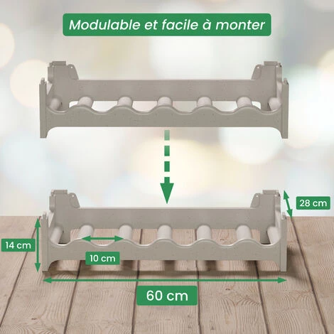 Étagère à Bouteilles Modulable ARTECSIS 24 Bouteilles - 60x28x54 Cm (LxlxH) – Cave à Vin En Plastique, Gris Granite - Range Bouteille 3 Étagère à Bouteilles Modulable ARTECSIS 24 Bouteilles - 60x28x54 Cm (LxlxH) – Cave à Vin En Plastique, Gris Granite - Range Bouteille – Image 3
