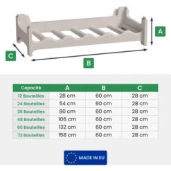 Étagère à Bouteilles Modulable ARTECSIS 24 Bouteilles - 60x28x54 Cm (LxlxH) – Cave à Vin En Plastique, Gris Granite - Range Bouteille 8 Étagère à Bouteilles Modulable ARTECSIS 24 Bouteilles - 60x28x54 Cm (LxlxH) – Cave à Vin En Plastique, Gris Granite - Range Bouteille -Promos Matériel Boutique 64884524 4