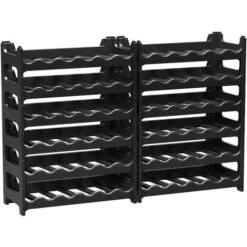 Étagère à Bouteilles Modulable ARTECSIS 72 Bouteilles - 60x28x158 Cm (LxlxH) – Cave à Vin En Plastique, Noir - Range Bouteille