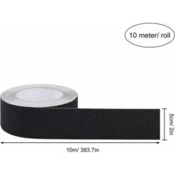 GDRHVFD Bande Antidérapante Adhésive Pour Escaliers, Friction, Abrasif Pour Les Sécurité, Escabeau, Intérieur, Extérieur, Haute Traction, 5Cm X 10M, Noir -Promos Matériel Boutique 65442015 5