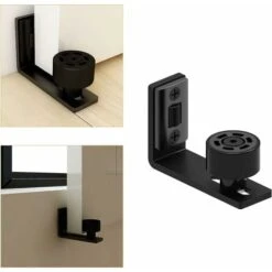 Ajustable Guide De Plancher Noir Guide Inférieur Pour Porte En Bois Coulissante Mur / Porte -Promos Matériel Boutique 65500142 4