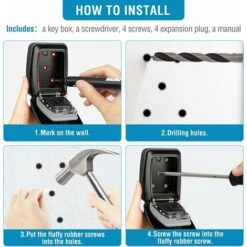 Coffre-fort à Clés étanche Coffre à Clés Mural Coffre à Clés Extérieur Coffre-fort à Clés Coffre-fort à Clés Mural-Partagez L'accès à Vos Clés En Toute Sécurité -Promos Matériel Boutique 65504461 4